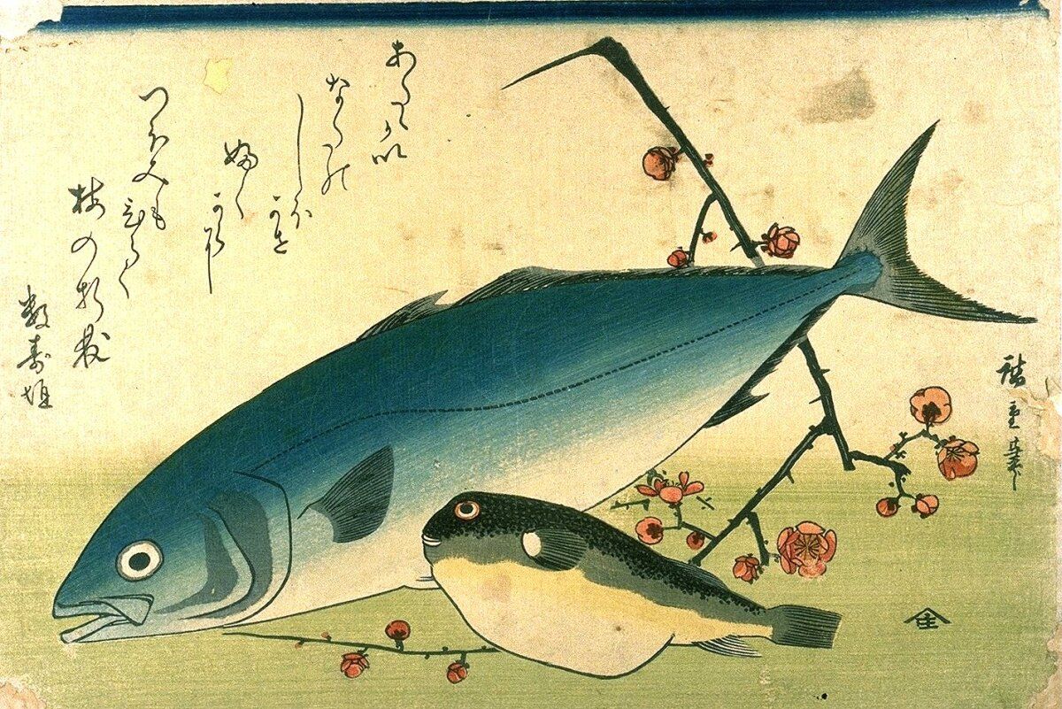 Hiroshige_A_Shoal_of_Fishes_Fugu_Yellowtail